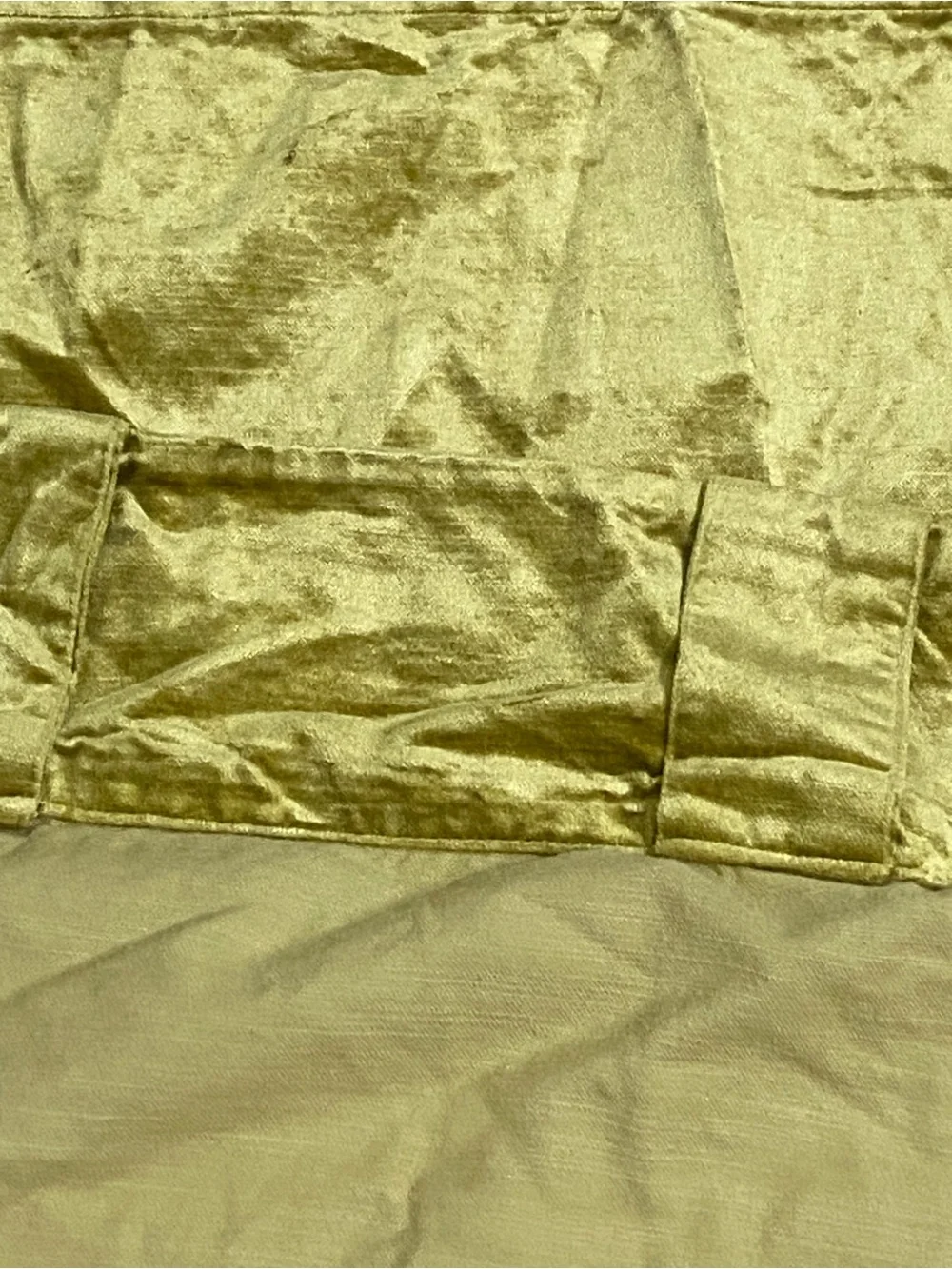 West Elm Velvet Blackout Peat Green Gold Luxurious Plush Curtain Panels  48x84